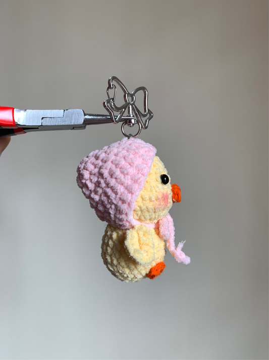 Duck With Scarf Plushie Keychain