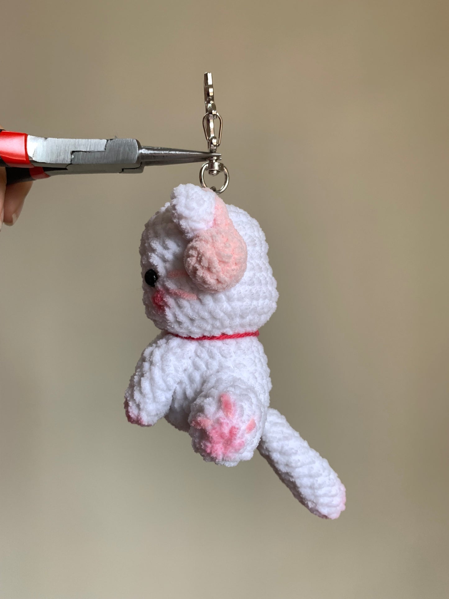 Cat With Headphones Plushie Keychain