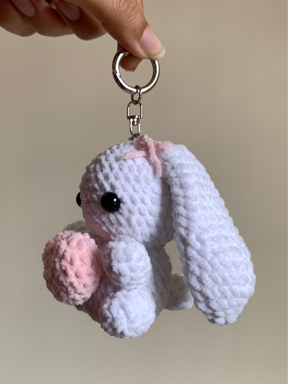 Bunny With Heart Plushie Keychain