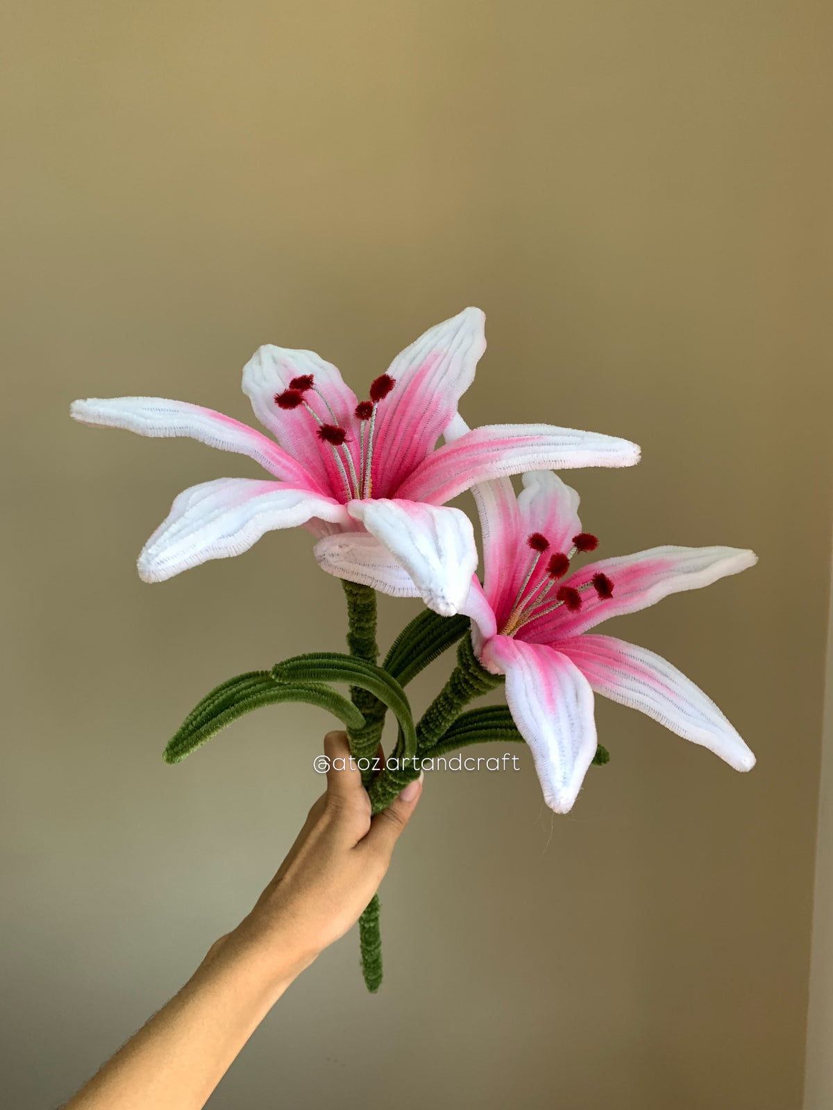 Blush Lily | Giant Pipe Cleaner Lily