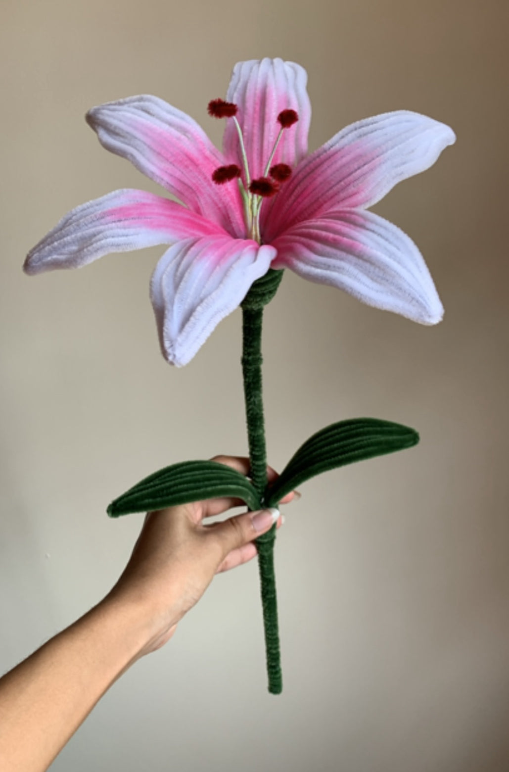Blush Lily | Giant Pipe Cleaner Lily