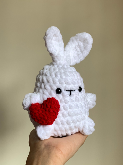 Mochi Bunny With Heart Plushie