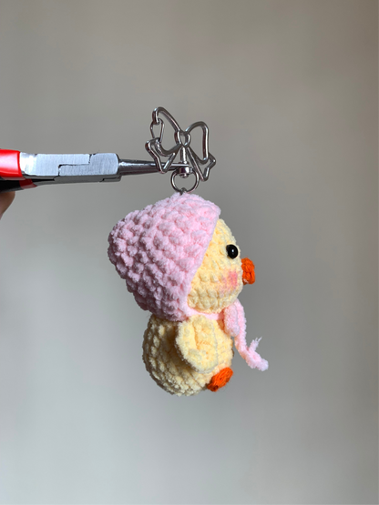 Duck With Scarf Plushie Keychain