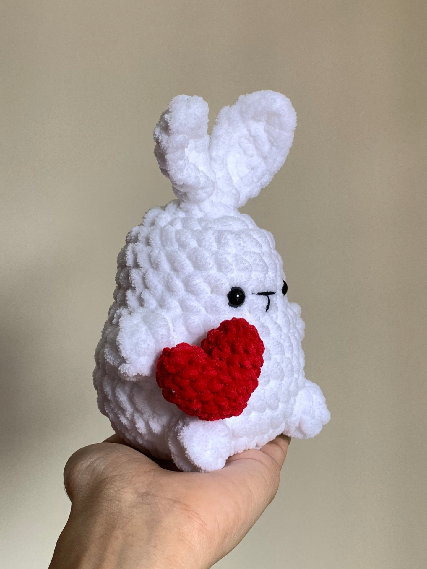 Mochi Bunny With Heart Plushie