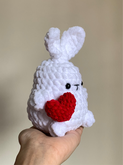 Mochi Bunny With Heart Plushie