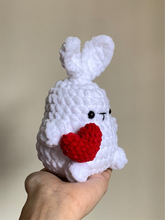 Mochi Bunny With Heart Plushie