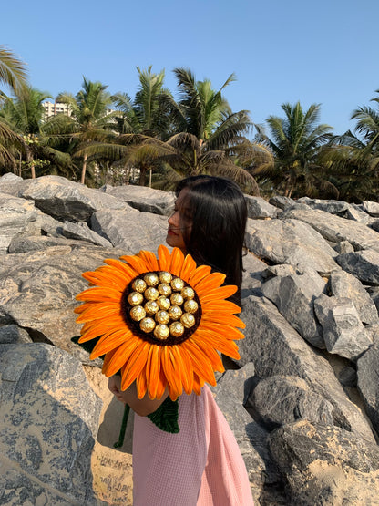 Sweet Sun Bloom | Giant Pipe Cleaner Sunflower with Ferrero Rocher
