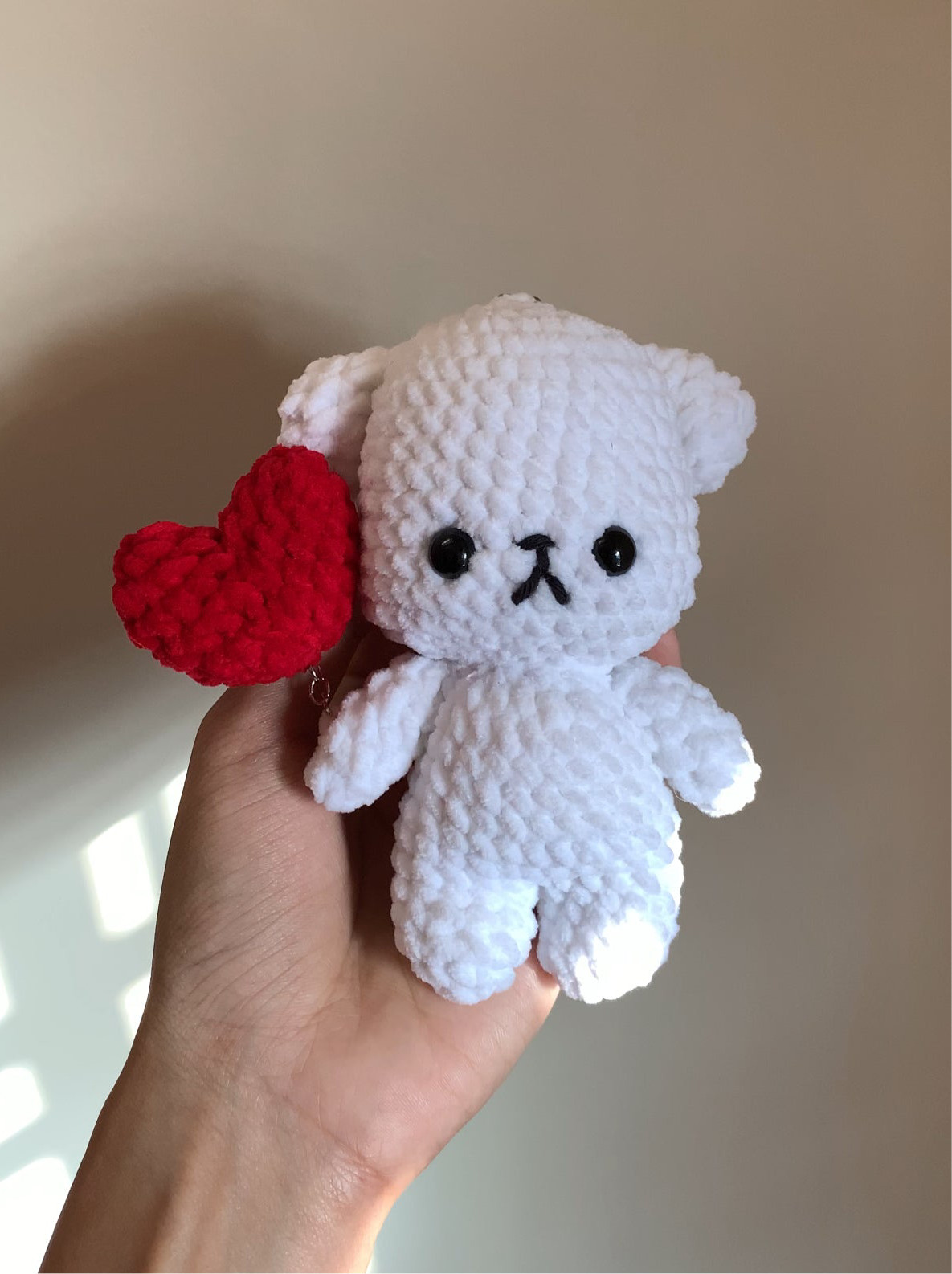 Milk Bear With Heart Baloon Plushie Keychain