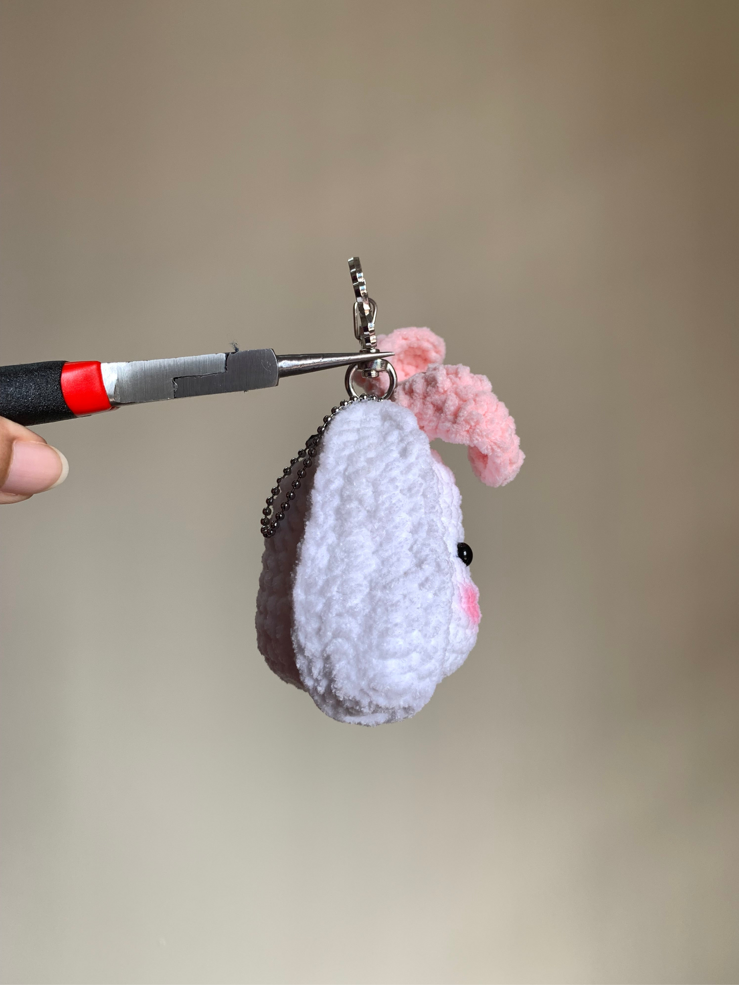Bow-Tie Bunny Plushie Keychain