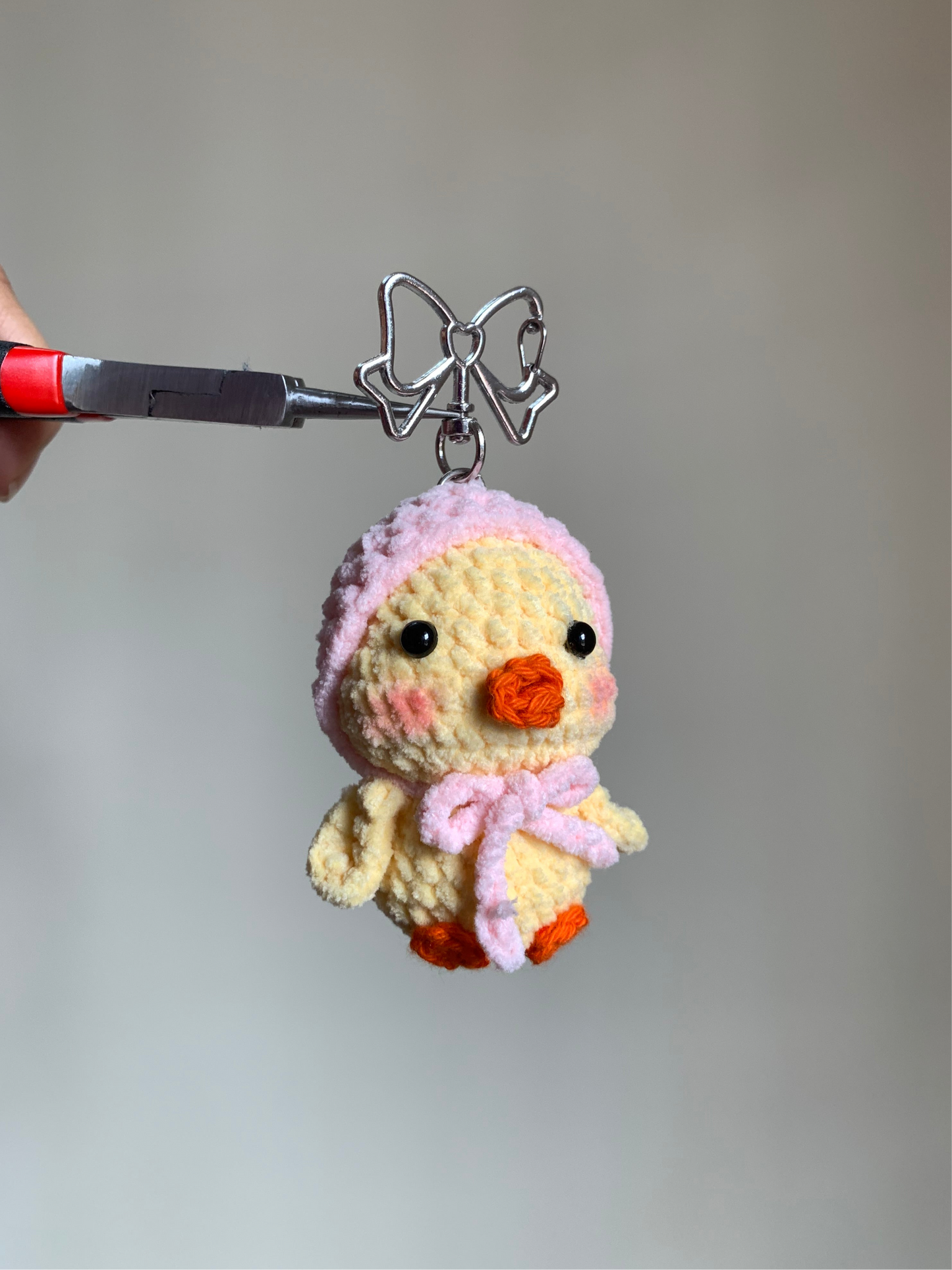 Duck With Scarf Plushie Keychain