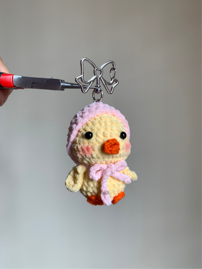 Duck With Scarf Plushie Keychain