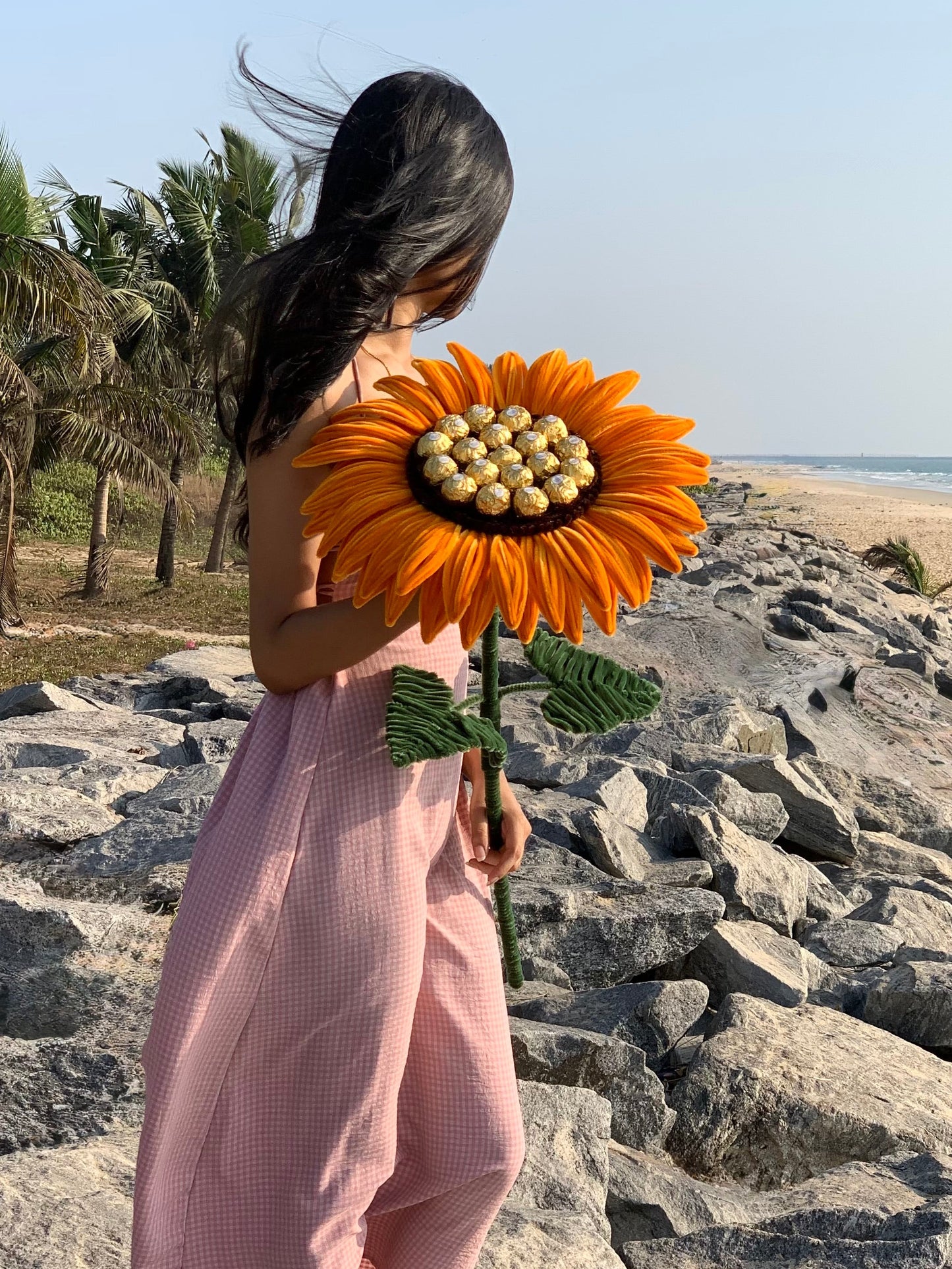 Sweet Sun Bloom | Giant Pipe Cleaner Sunflower with Ferrero Rocher