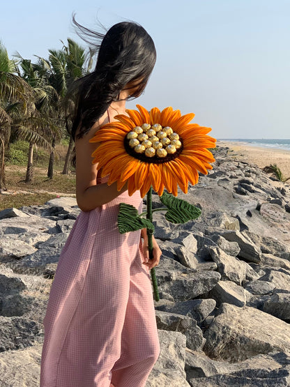 Sweet Sun Bloom | Giant Pipe Cleaner Sunflower with Ferrero Rocher