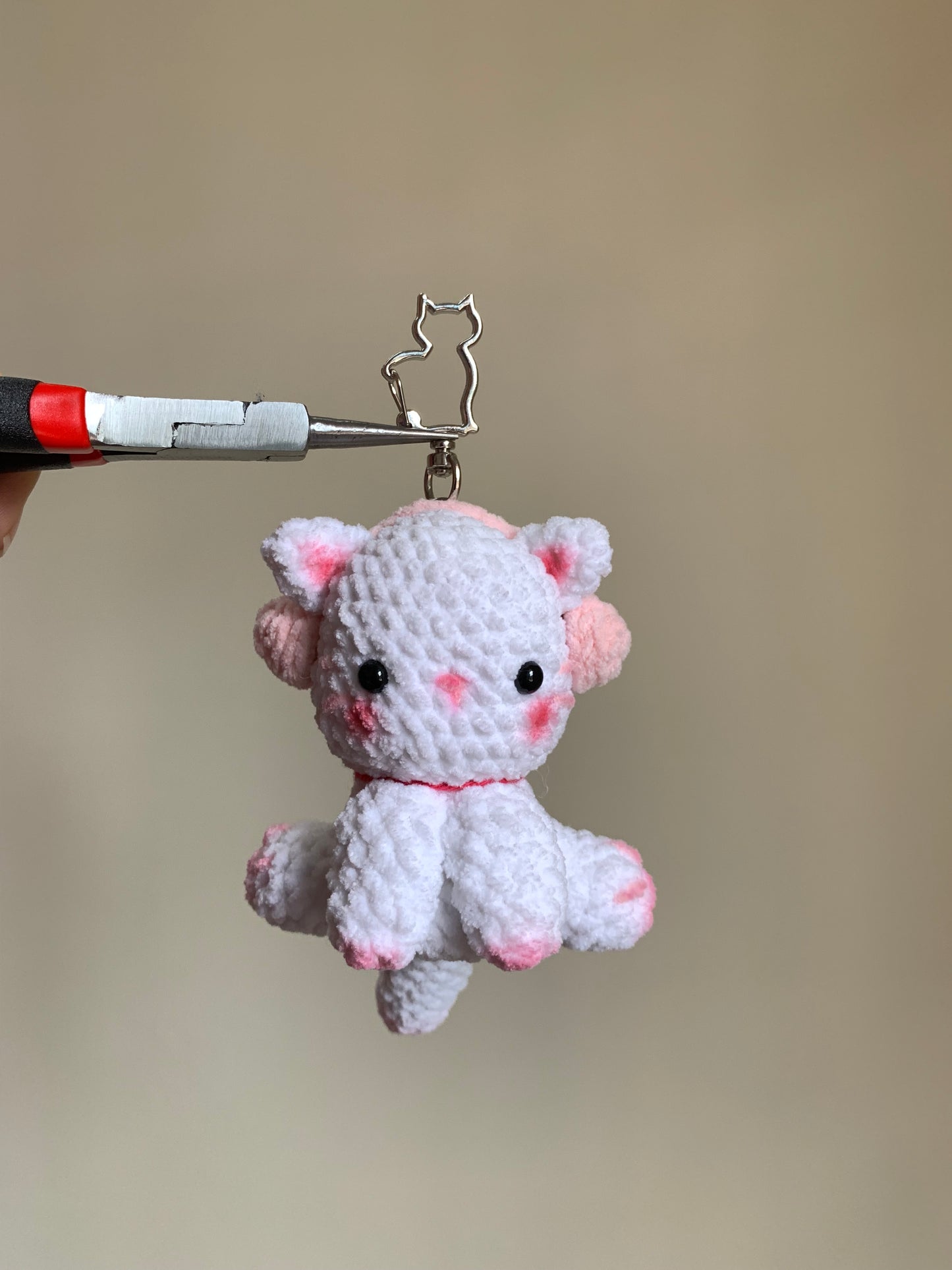 Cat With Headphones Plushie Keychain