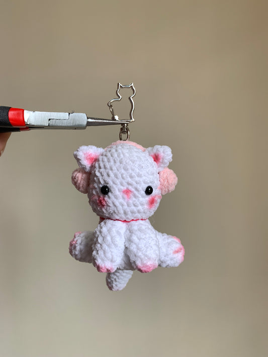 Cat With Headphones Plushie Keychain